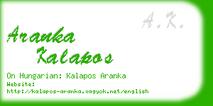 aranka kalapos business card